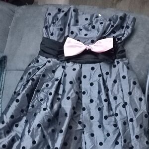 Polka Dot Dress with Pink Bow